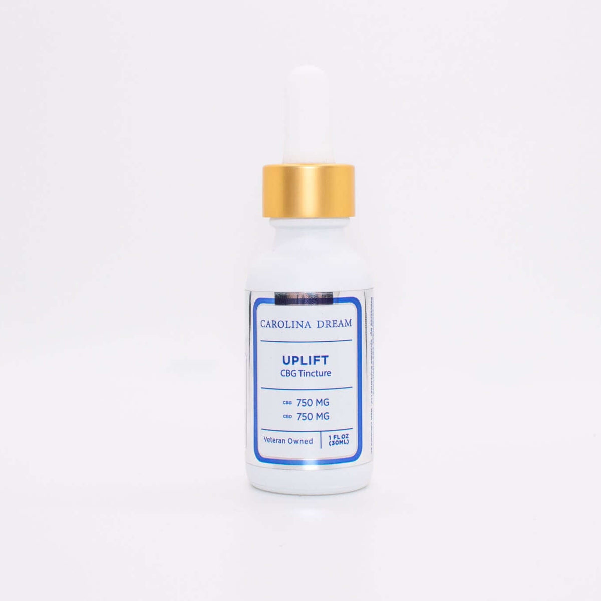 Uplift morning tincture bottle with 750mg CBD and 750mg CBG for focus and energy.