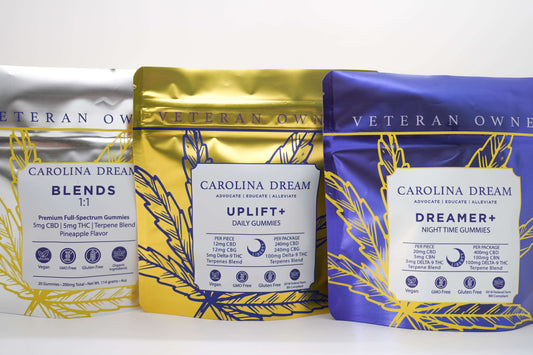 Carolina Dream CBD, THC, and CBN gummies and tinctures – hemp-derived, fast-acting, and formulated for sleep, stress, and focus