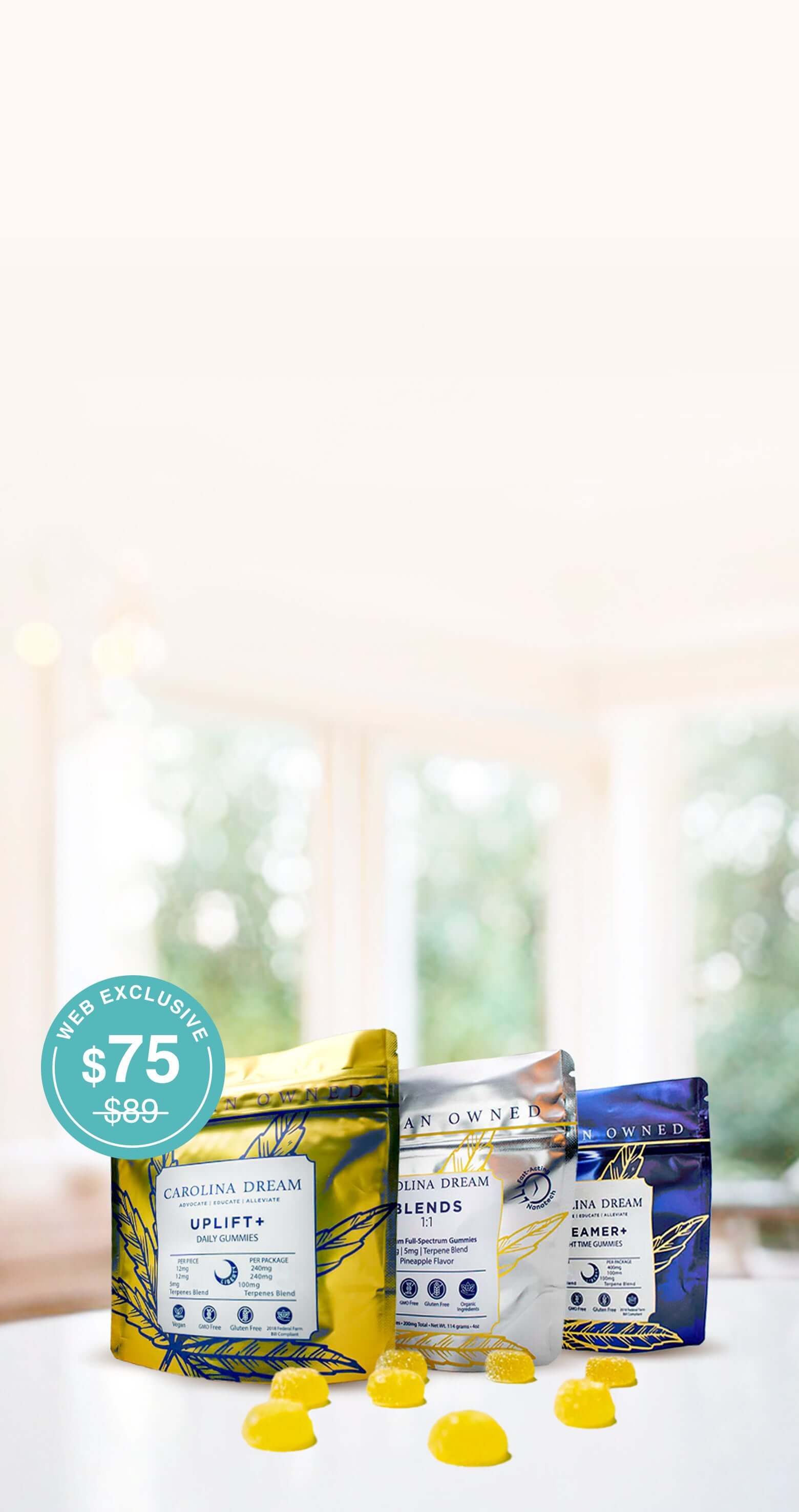 Carolina Dream CBD, THC, and CBN gummies and tinctures – hemp-derived, fast-acting, and formulated for sleep, stress, and focus
